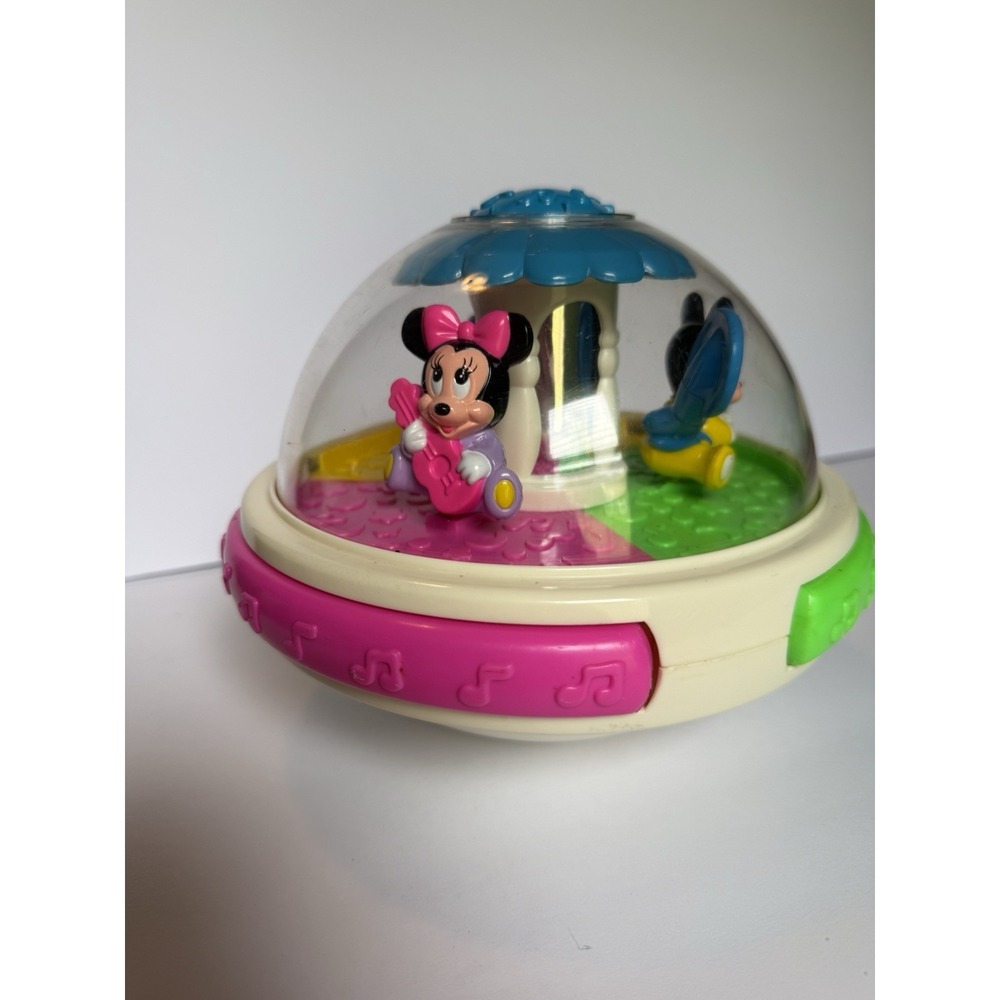VTG Disney Baby Roly Poly Musical Light Up Ball Toy Mickey Minnie Donald WORKS